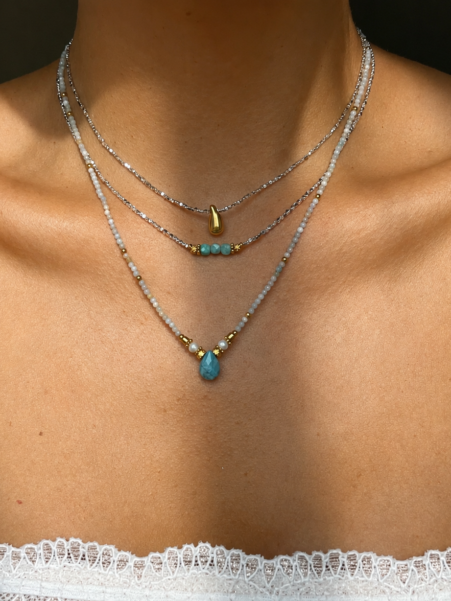Composition de 3 colliers - Bleu