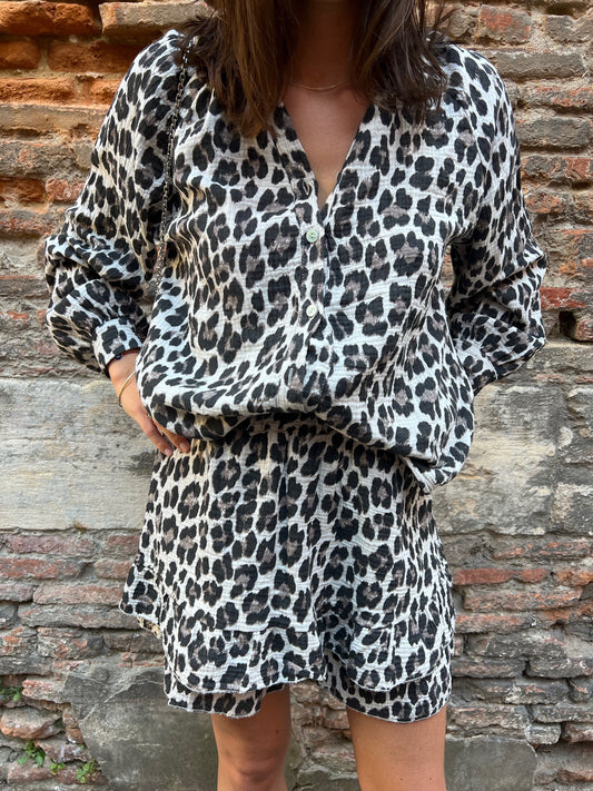 Ensemble short - chemise Léopard