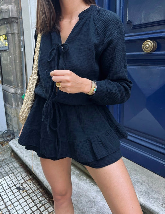 Combinaison short - jupe Lilo • Noire