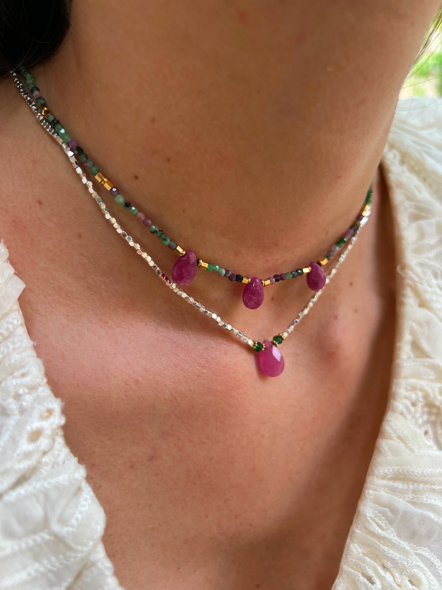Collier Verde - 3 pierres